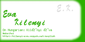 eva kilenyi business card